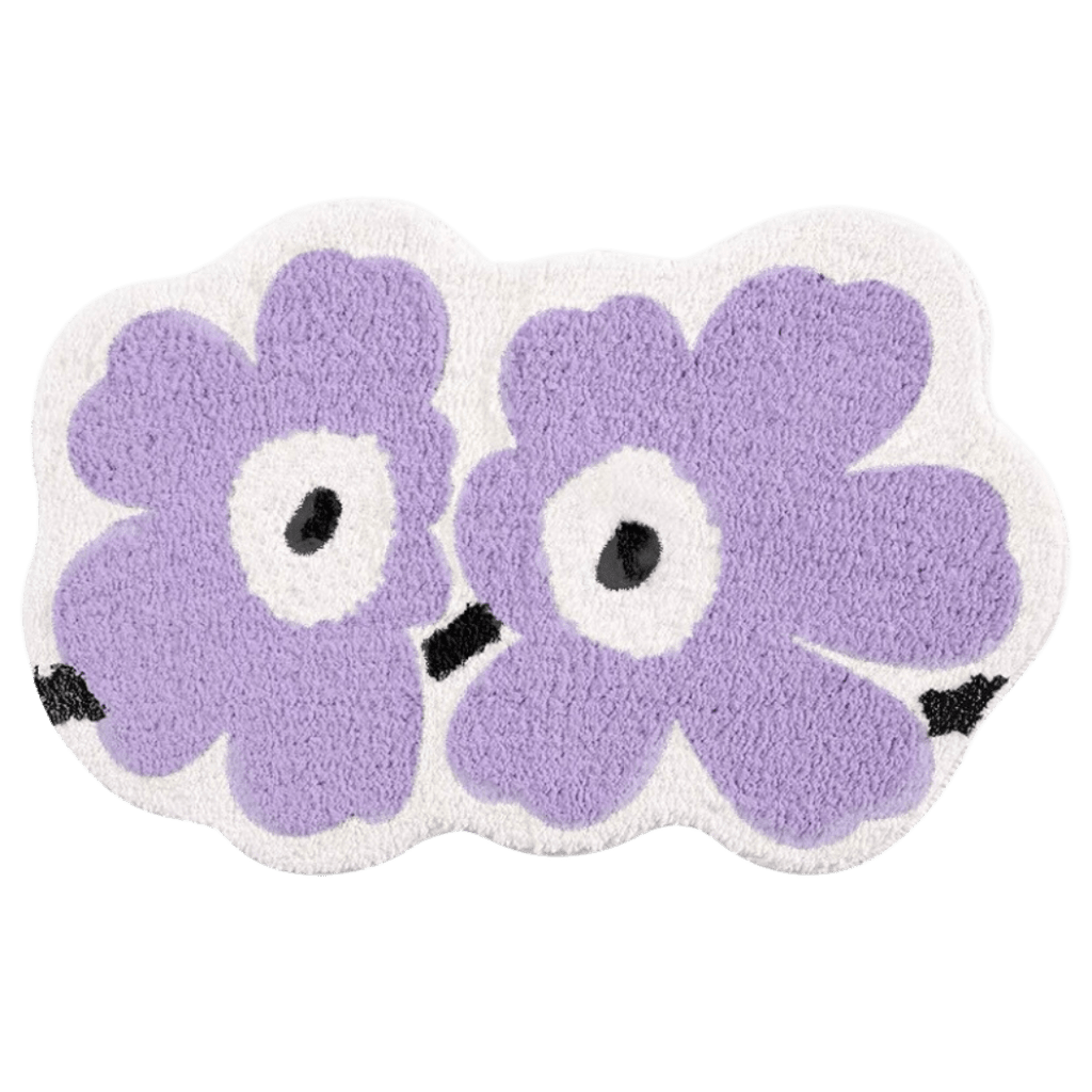 Purple Funky Flower Shaped Bath Mat