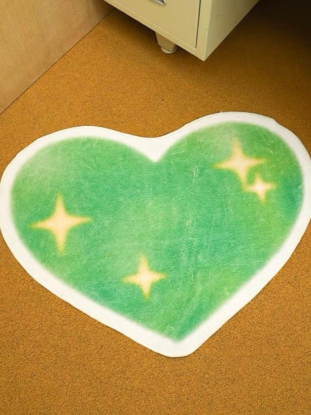 Green Heart Shaped Rug