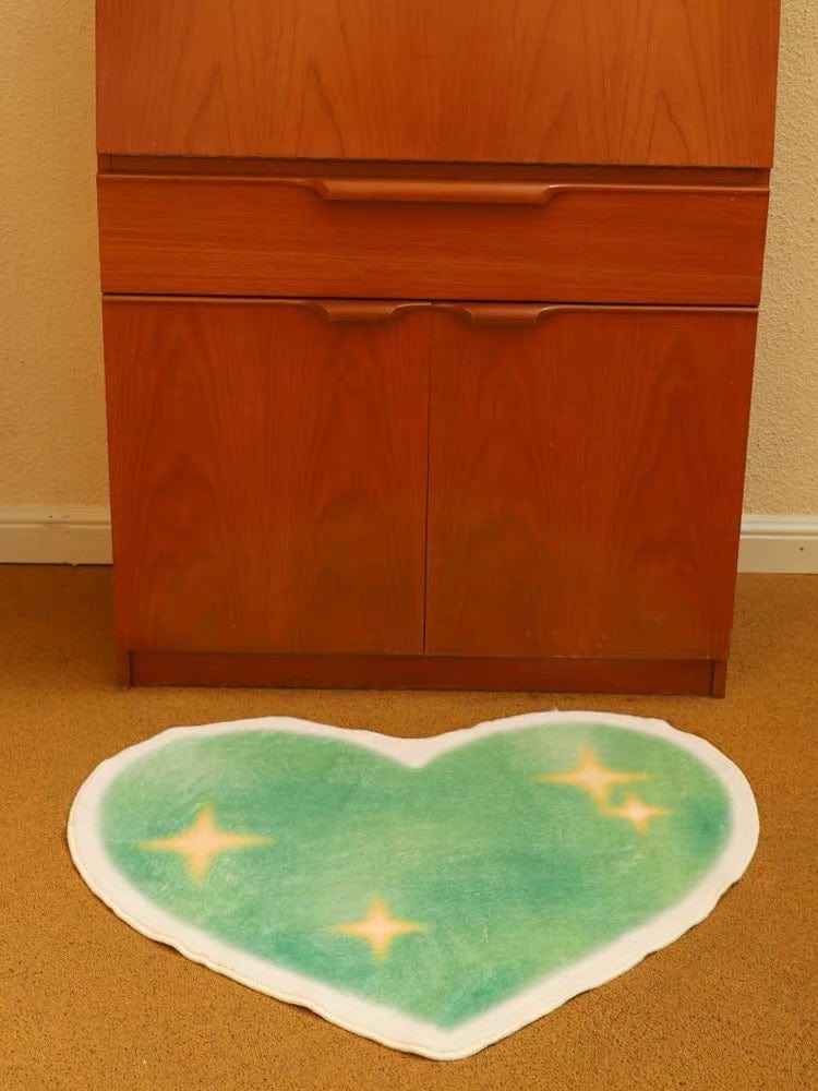 Green Heart Shaped Rug