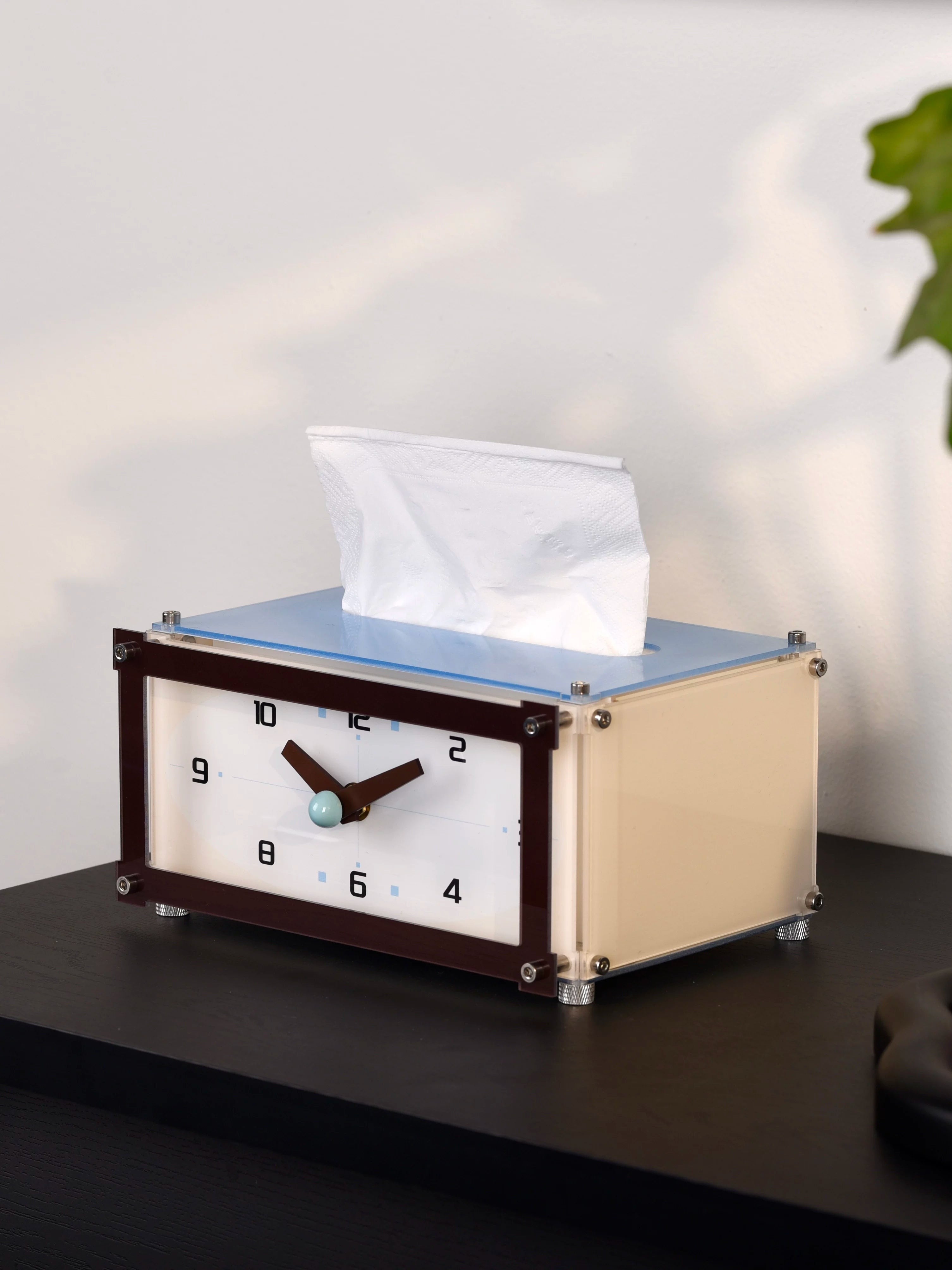 Analog Clock Tissue Box
