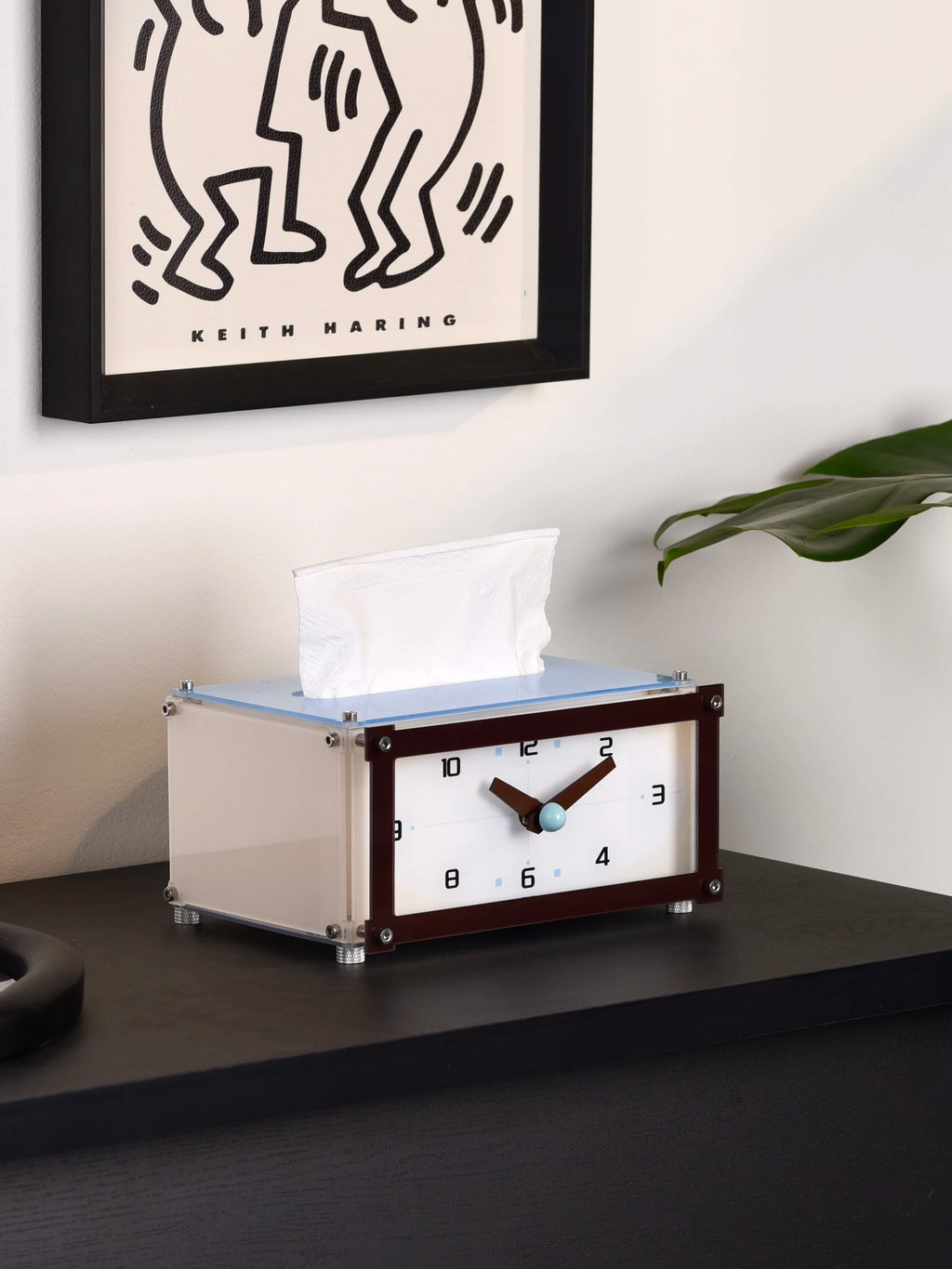 Retro Table Clock Tissue Box