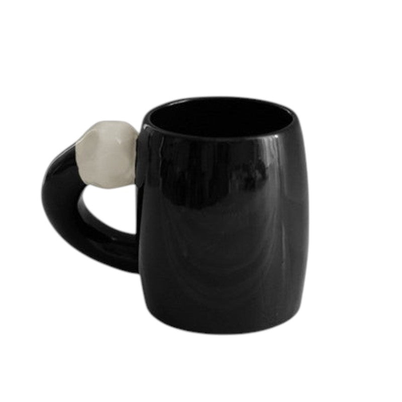 Cute black bubble round fat designer mug