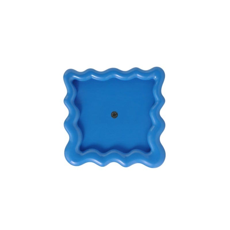 HOMELIVY blue wavy ceramic tray, 30cm square, for jewelry, keys, or decor