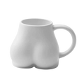 White Butt Shaped Booty Mug, Novelty Mug