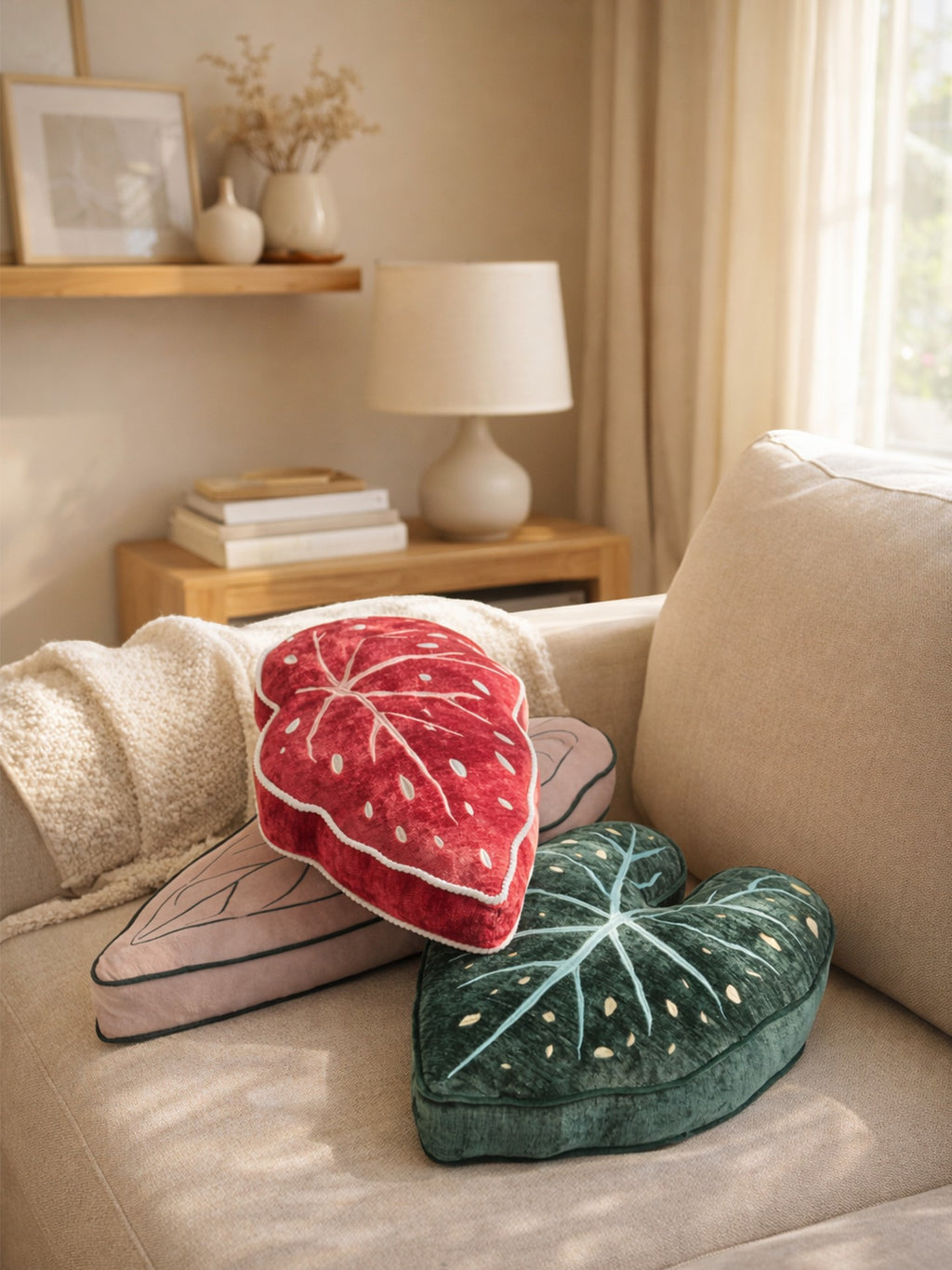 Leaf shaped pillow