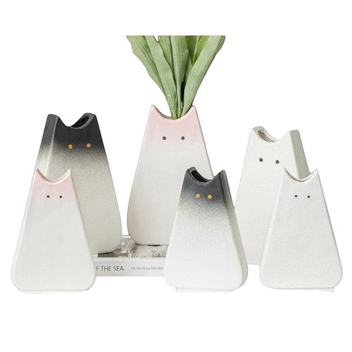 cute cat-shaped ceramic flower vase