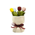 White Bouquet Flower Fruit Fork Set