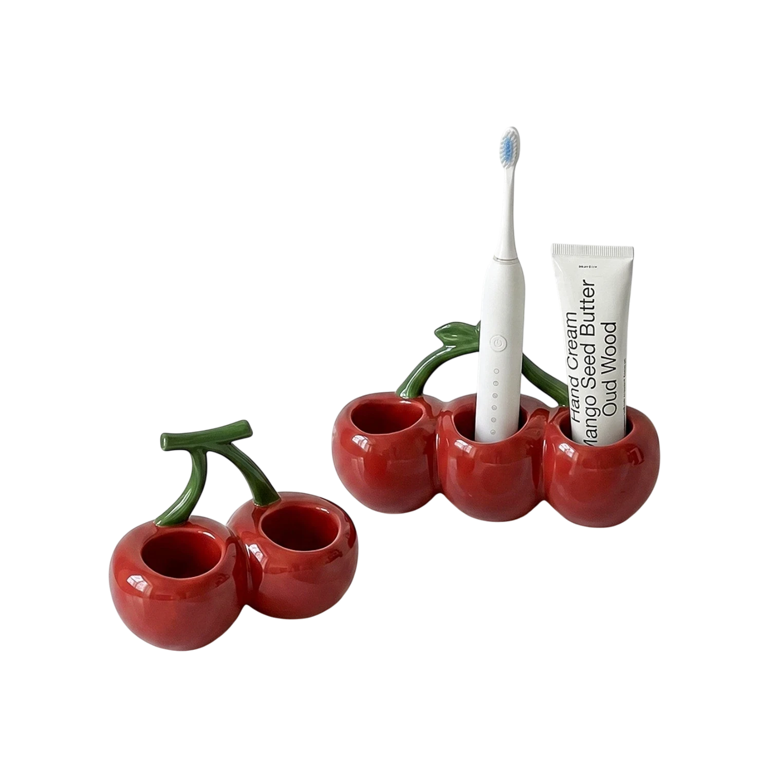 Cute Retro Red Cherry Toothbrush Holder