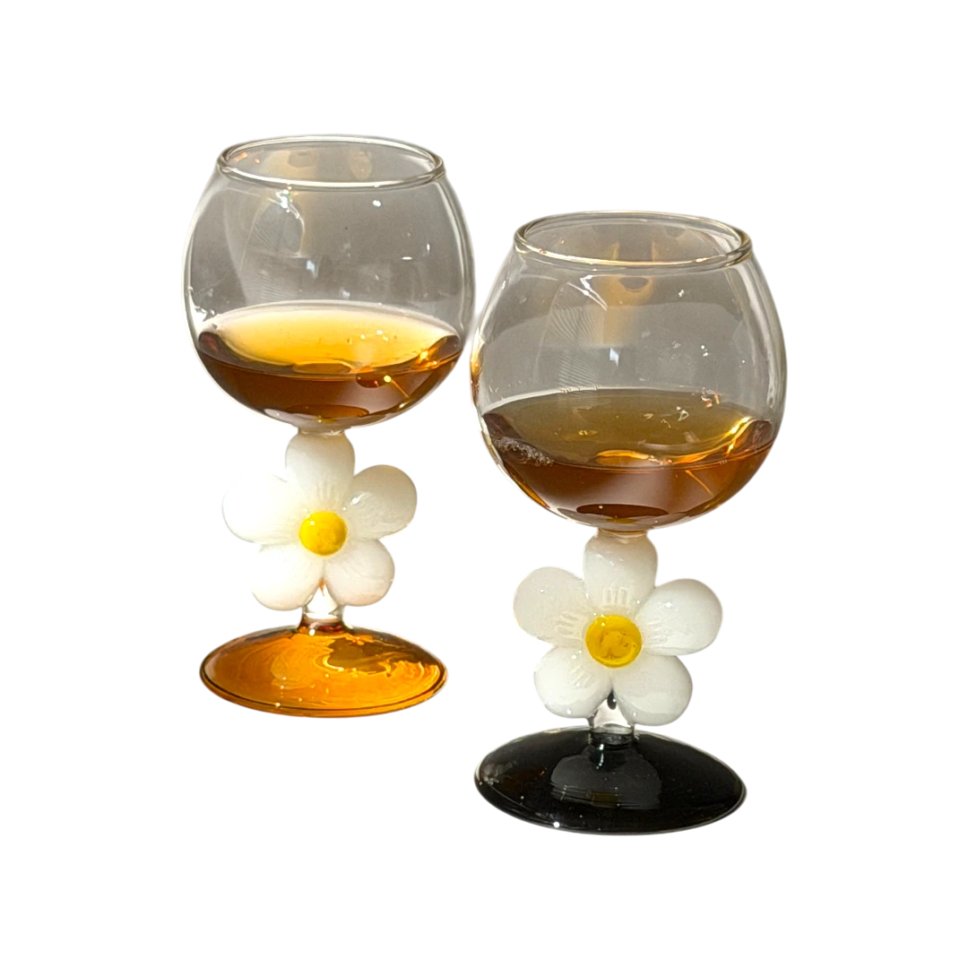Daisy Wine Glass Cute Flower Stem Goblet