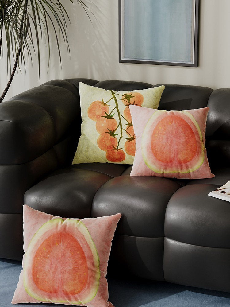 Summer fruit print throw pillow cushion cover