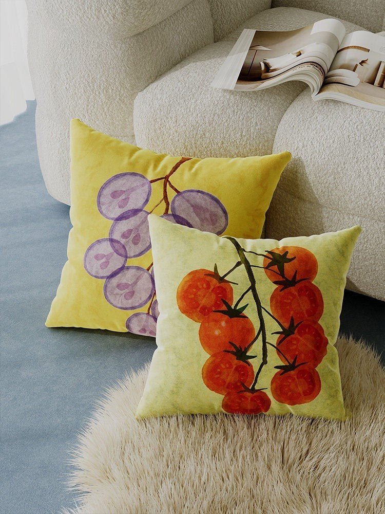 Summer fruit print throw pillow cushion cover