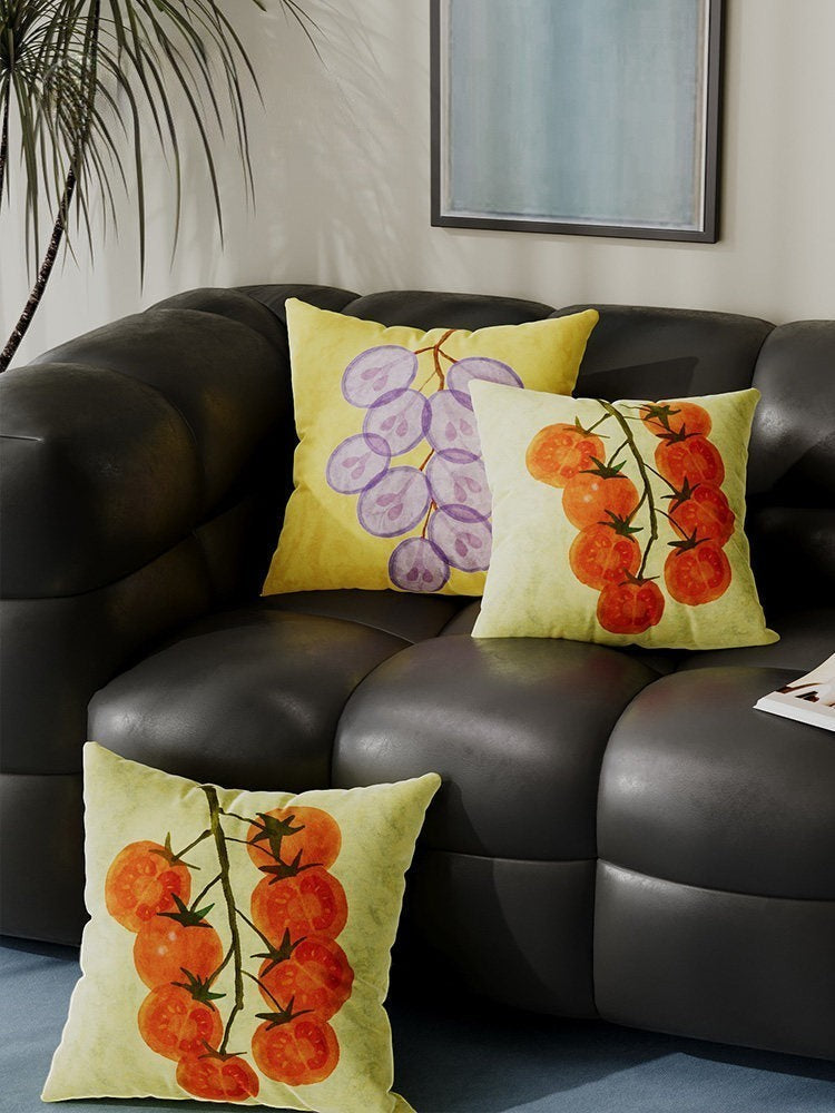Summer fruit print throw pillow cushion cover