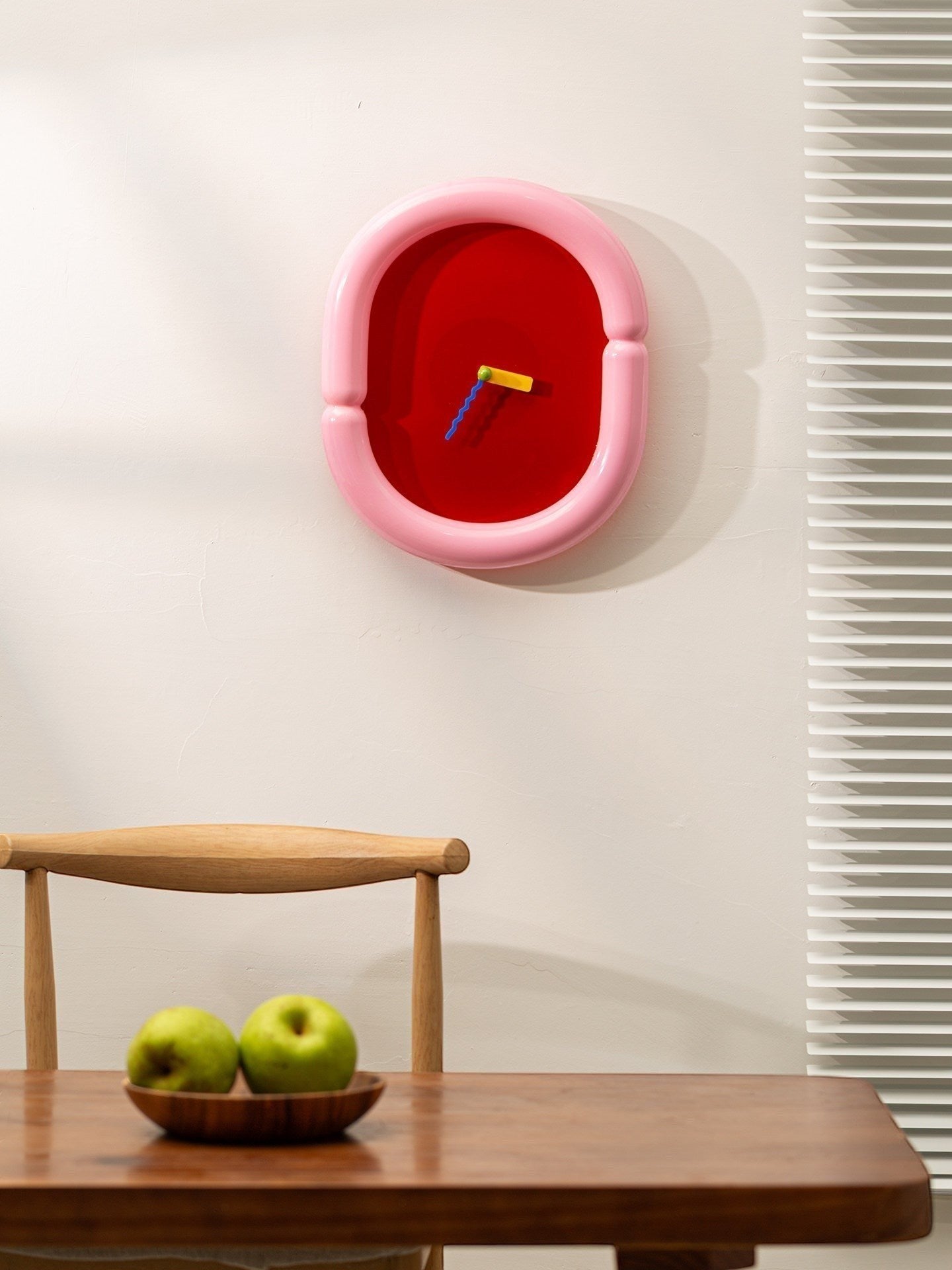 Unique designer wall clock - retro dopamine decor