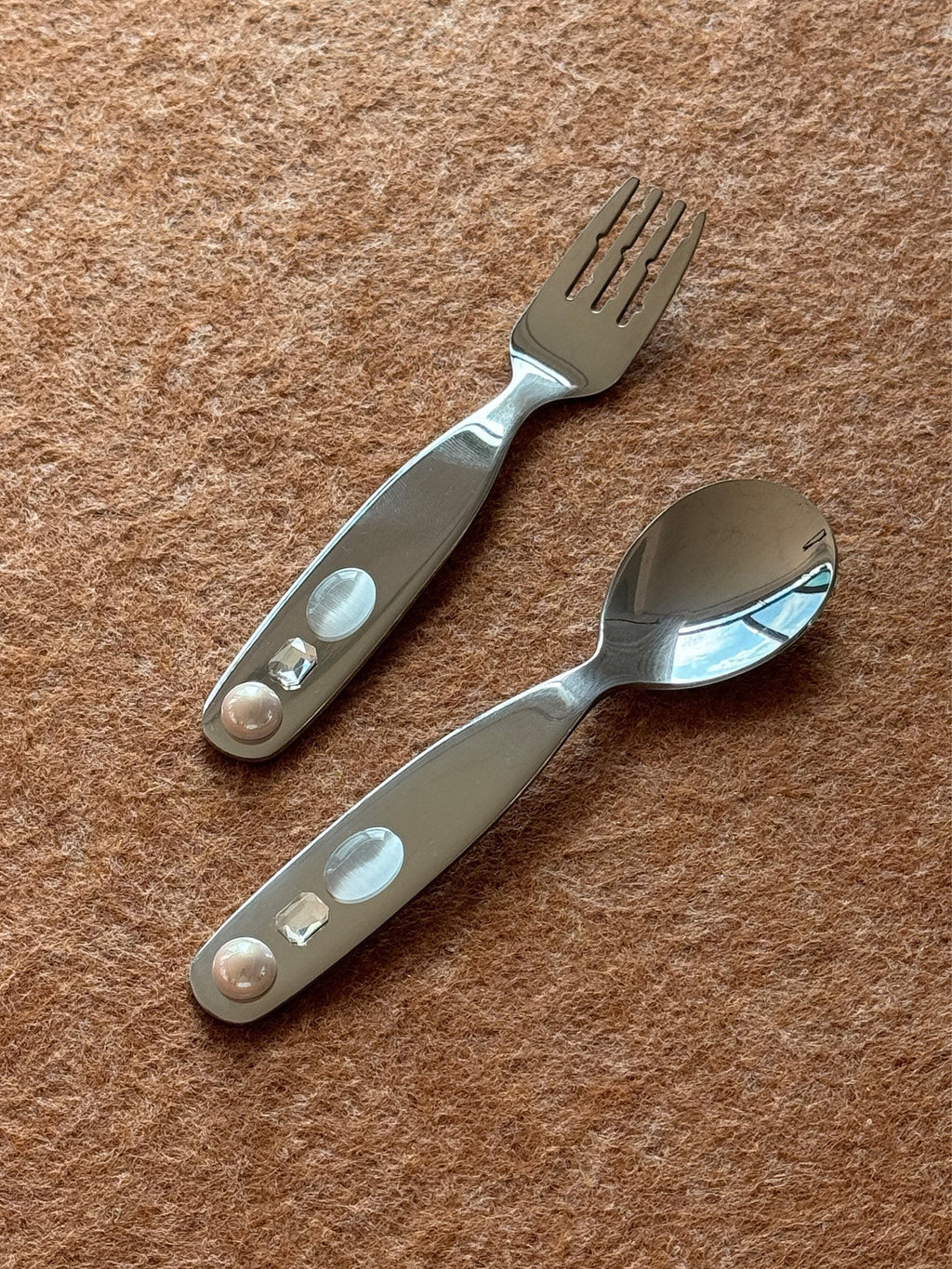 stainless steel gemstone beaded cutlery