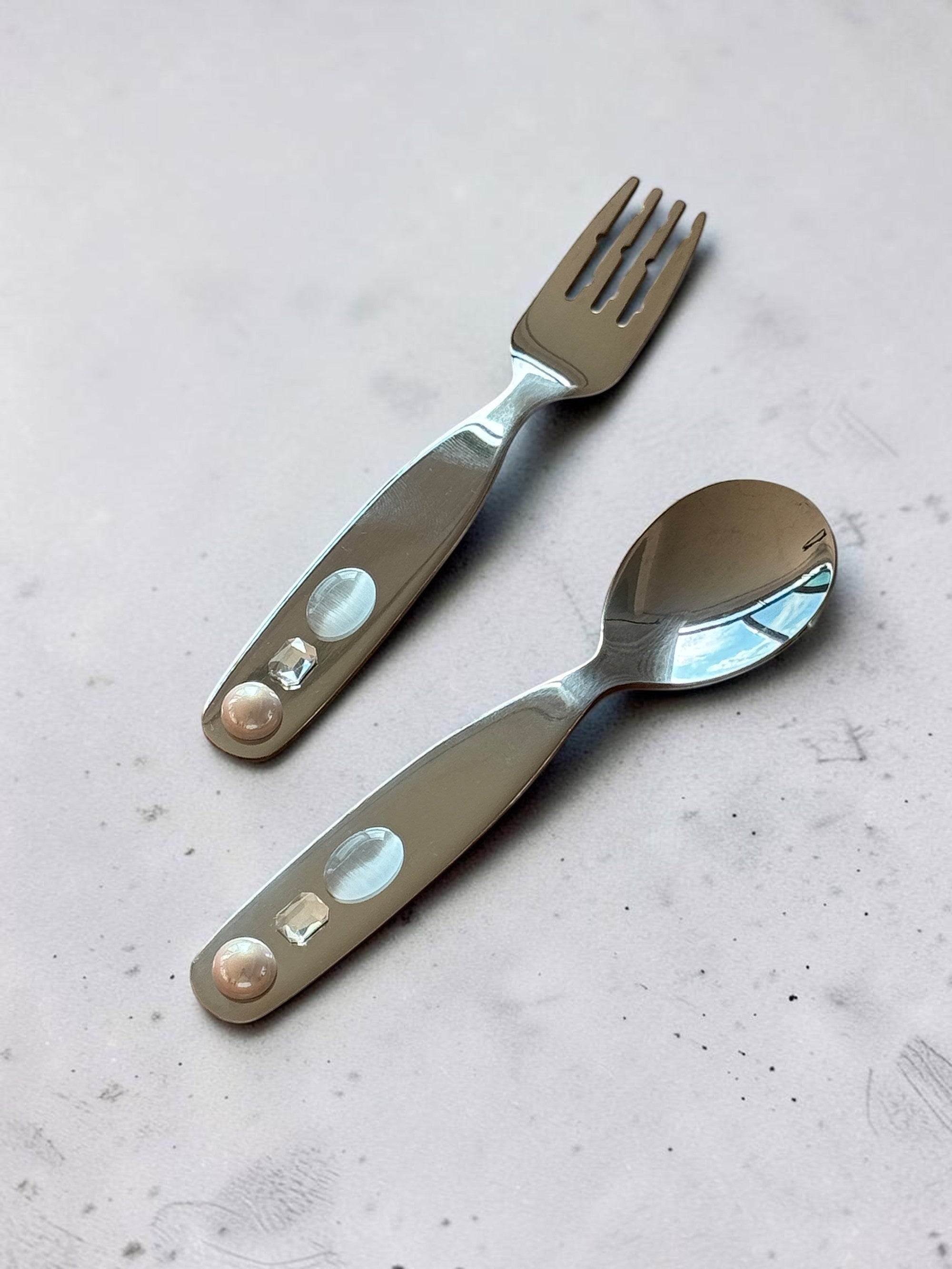 stainless steel gemstone cutlery