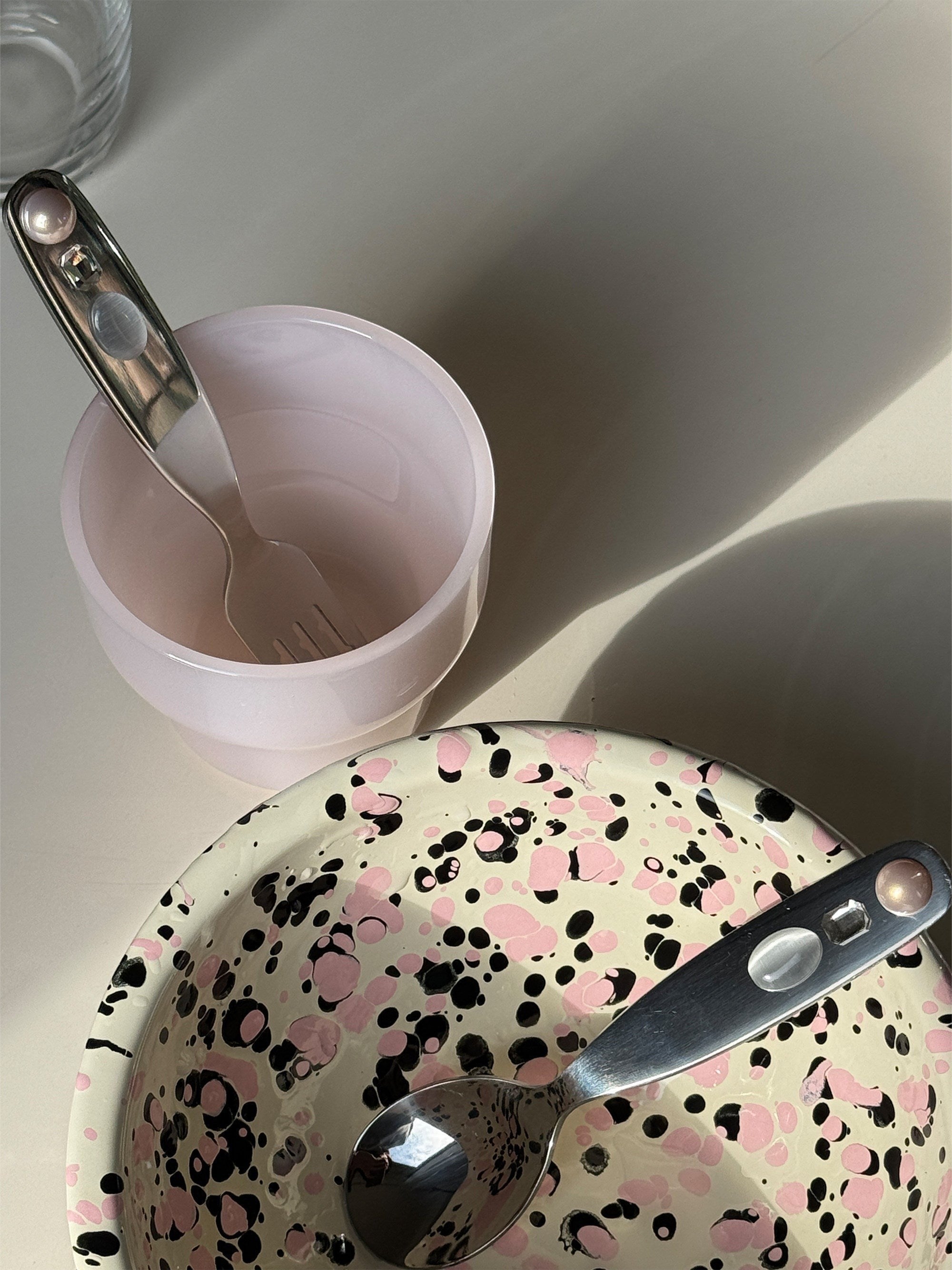 stainless steel gemstone beaded cutlery