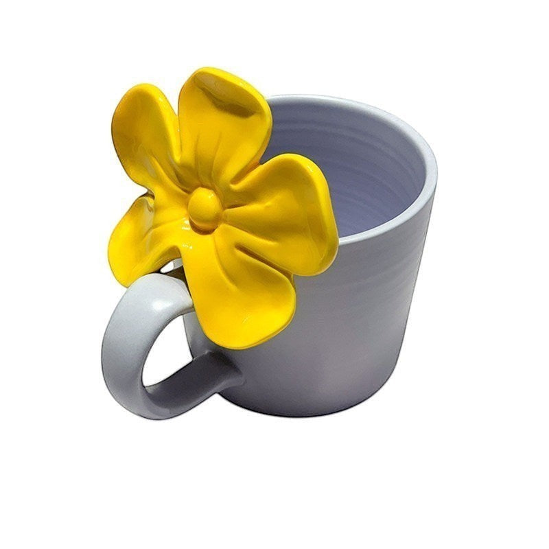 Pastel purple coffee mug with  3D red handle
