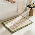 Pastel purple checkered bath mat rug