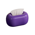 HOMELIVY purple glossy plastic retro round tissue box dispenser.