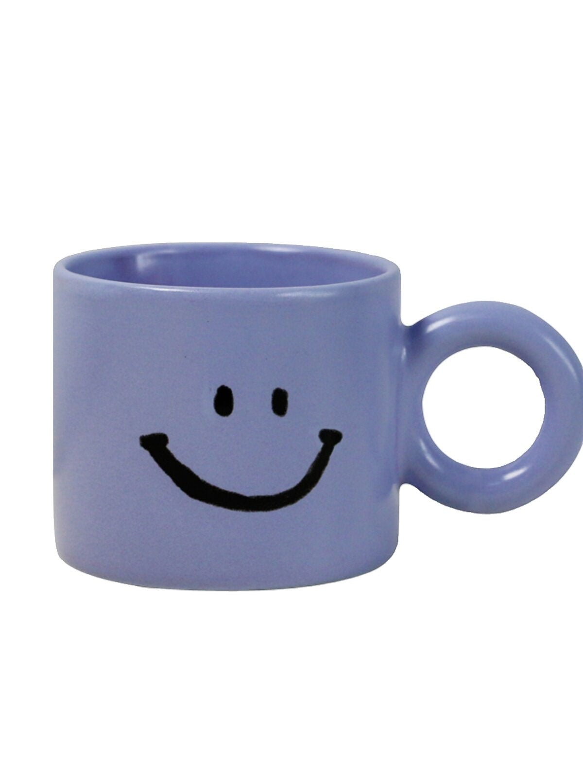 Purple Ceramic Smiley Face Mug Cup