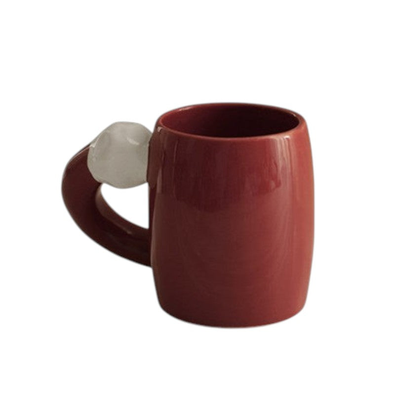 Cute red bubble round fat designer mug