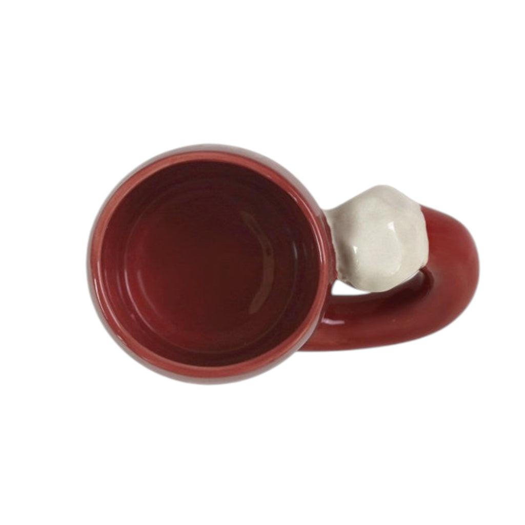 Cute red bubble round fat mug