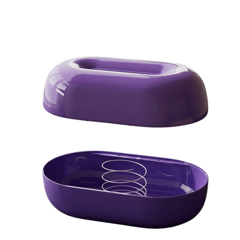 HOMELIVY retro round purple plastic tissue box with automatic spring lift feature