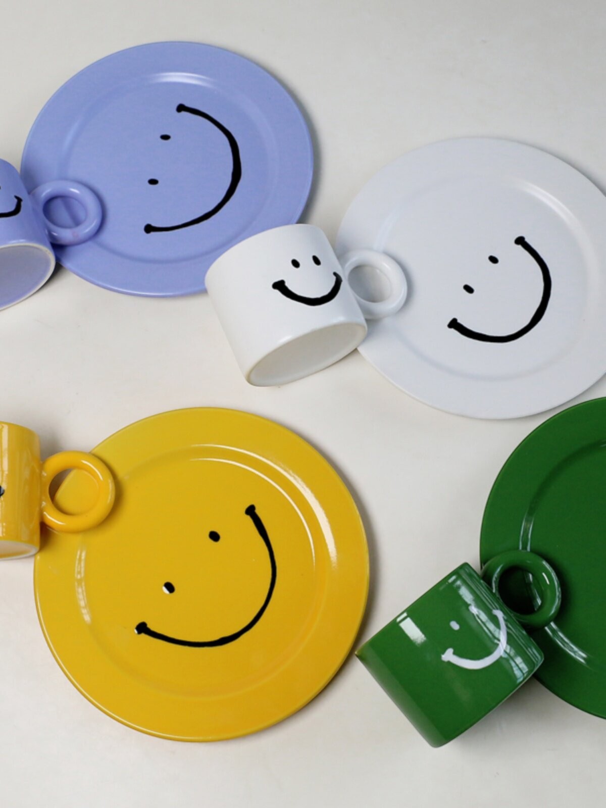 Smiley Face Mug Plate Set