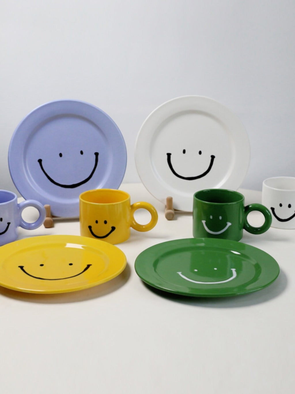 Smiley Face Mug Plate Sets