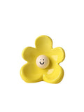 HOMELIVY yellow ceramic flower-shaped vase with a cute smiley face center for home decor