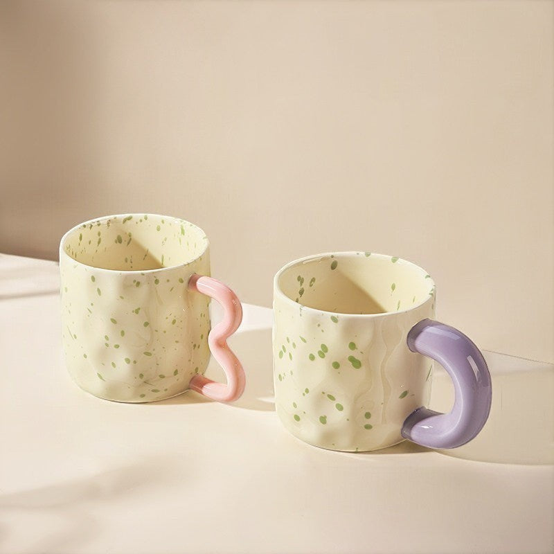 Speckled Purple Big Handle Pastel Aesthetic Mug