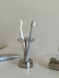 Silver stainless steel toothbrush holder and toothpaste squeezer