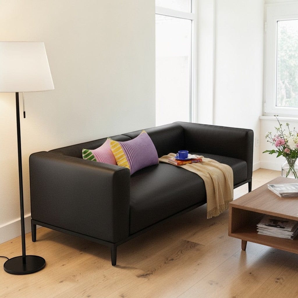 HOMELIVY pink and purple striped throw pillows with green and yellow trim, 30x70cm.