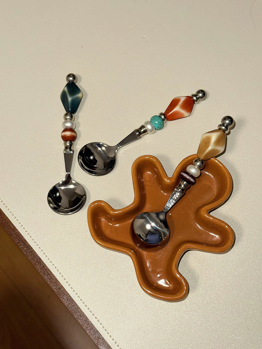 Retro Charm Beaded Stirring Spoon