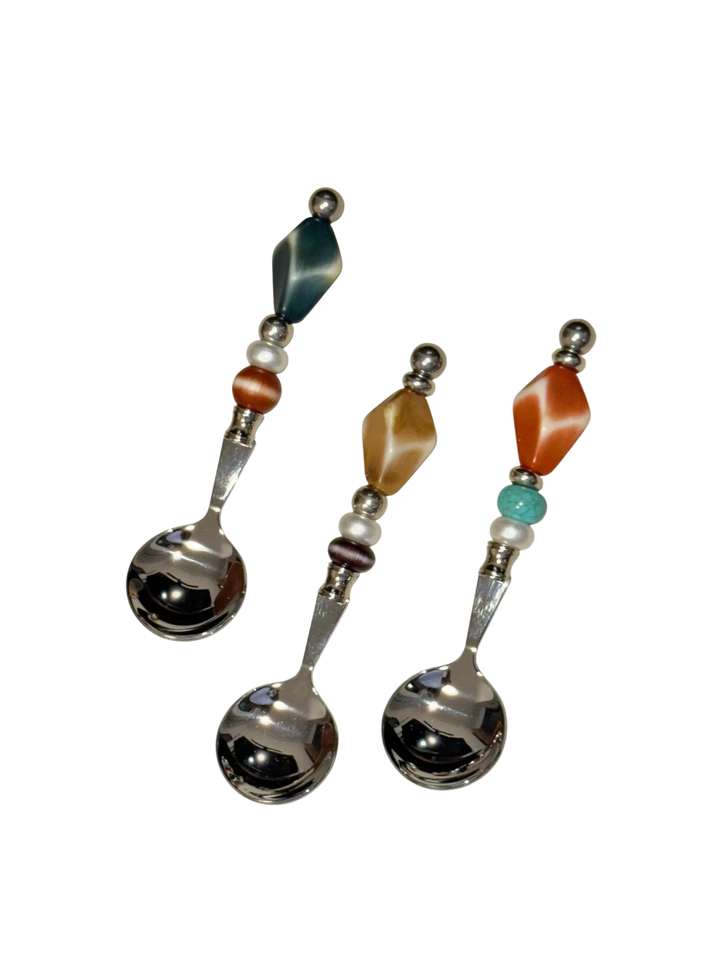 Vintage Beaded Dessert Spoon
