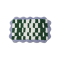 Purple Green Wavy Checkered Rug
