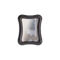 HOMELIVY wavy desk mirror with a glossy black frame and clear reflective surface, 15x18cm.