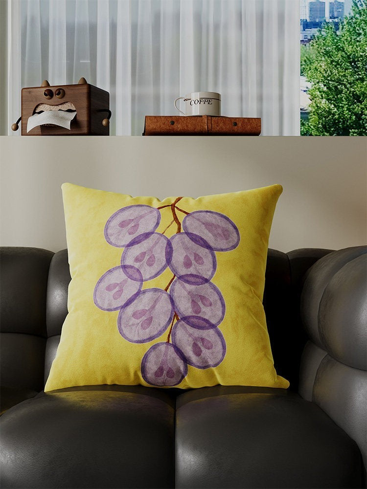 Summer grape fruit print throw pillow cushion cover