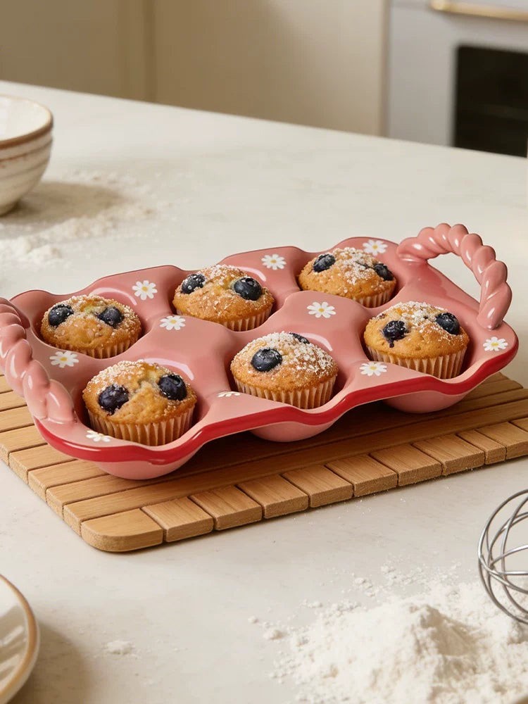 Pink Daisy Ceramic Egg Crate