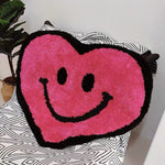 Load image into Gallery viewer, Heart Shaped Pink Smiley Face Rug
