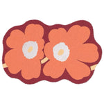 Load image into Gallery viewer, Red Orange Flower Shaped Rug
