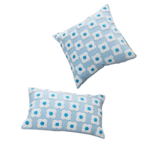 Blue Daisy Flower Throw Pillow