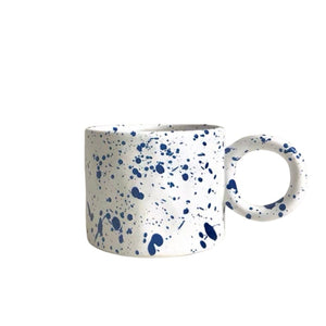 Dotted Pattern Designer Mug with Big Handle - Unique Mug Design - HOMELIVY