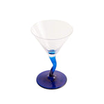 Load image into Gallery viewer, Blue Crooked Martini Cocktail Glass, Modern Unique Cocktail Glass, HOMELIVY
