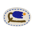 Oval Blue Tulip Flower Bath Mat