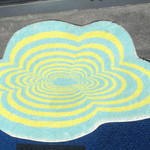 Load image into Gallery viewer, cloud shaped groovy pattern rug
