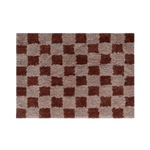 Load image into Gallery viewer, Brown checkered bath mat rug
