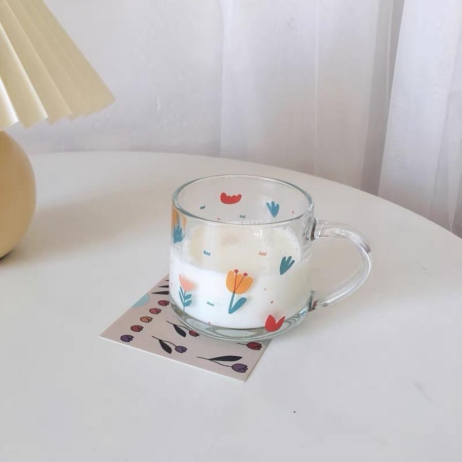 Cute Floral Glass Cup - HOMELIVY