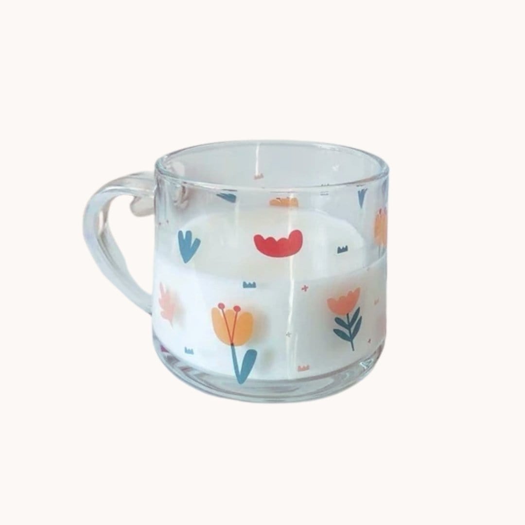 Floral Glass Mug | HOMELIVY