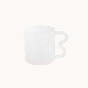 Frost White Wavy Handle Glass Cup - Homelivy